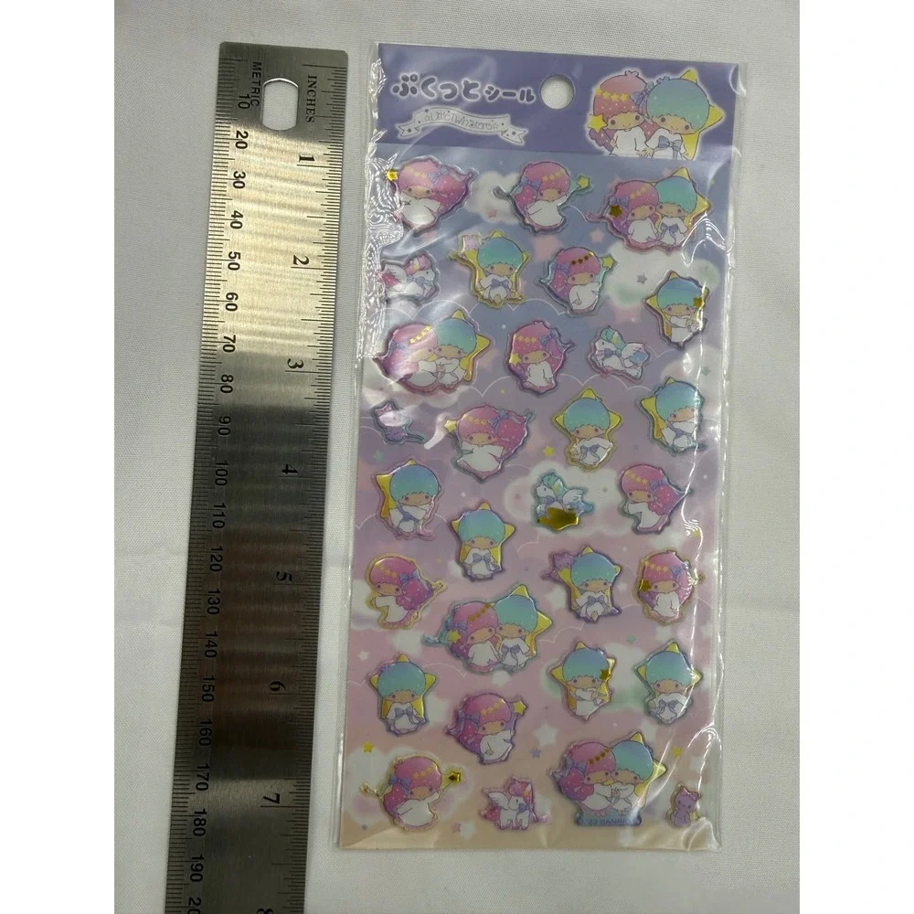 Sanrio Little Twin Stars Puffy Stickers Kiki Lala Pastel Gold Foil 2023 Japan